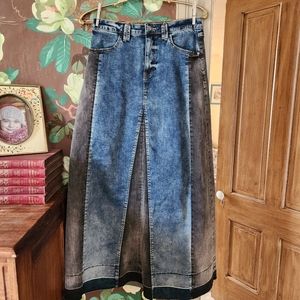 WASH LAB 2 Double Trouble Maxi Denim Skirt Size 28